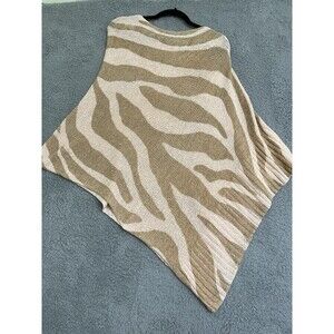 Chicos NWT Zebra Pastel Knit Poncho Sweater - Size Small and Medium S/M